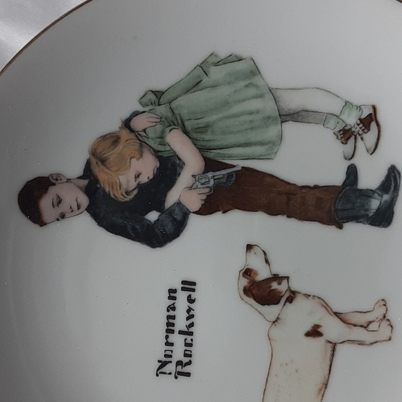 Norman Rockwell's "Courageous Hero"  American Family Series ll Plate 6.5" - Picture 5 of 8